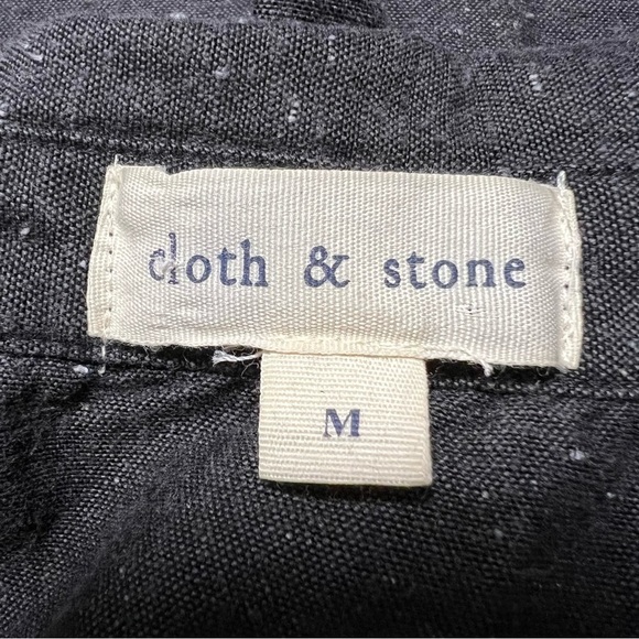 Anthropologie Cloth & Stone Speckled Long Sleeve Charcoal Gray Blouse - Picture 3 of 6